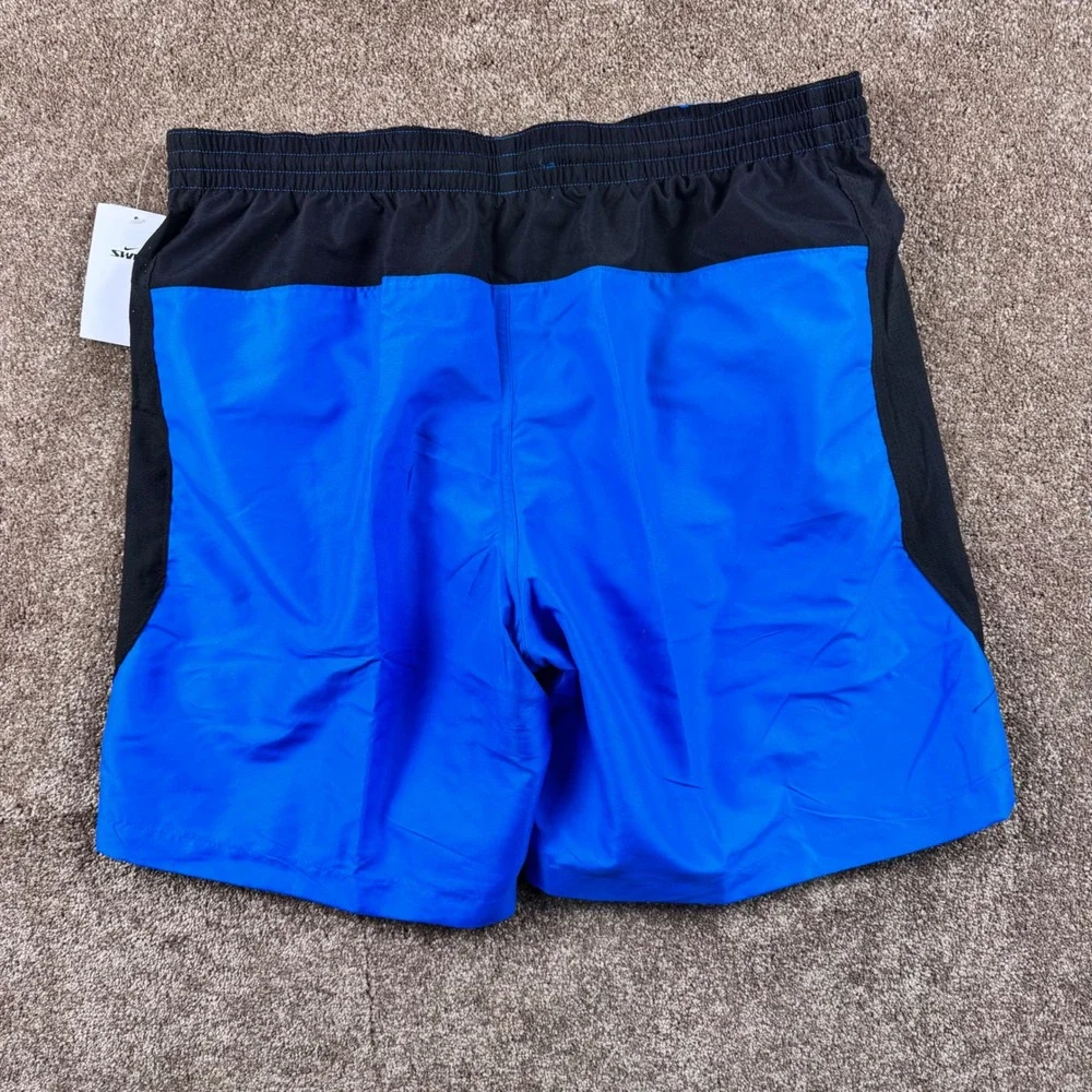 Nike Swim Trunks Mens XXL Blue Black‎ White Colorblock Shorts NESSC602 NWT
